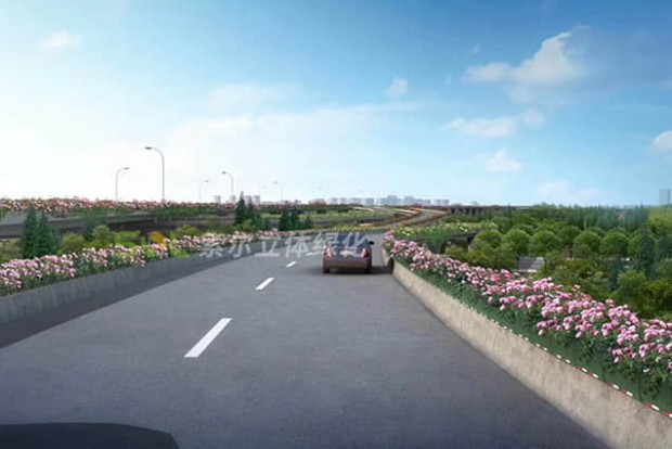 智能高架橋綠化景觀設(shè)計效果圖