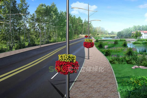 燈桿綠化景觀設(shè)計效果圖